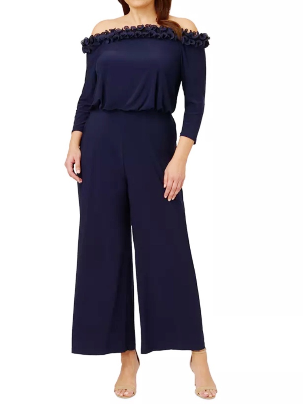 Adrianna Papell - Rosetteβ Off-The-Shoulder Jumpsuit